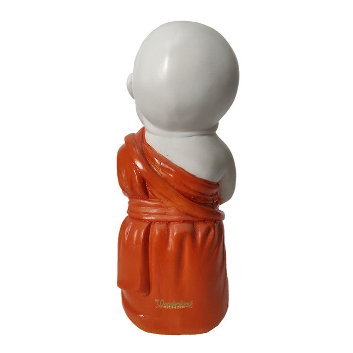 Big Monk Statue for Home and Garden Decoration (Orange)