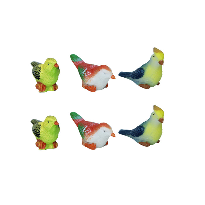 Miniature Toys : (Set of 6) Colourful Bird (NEW)