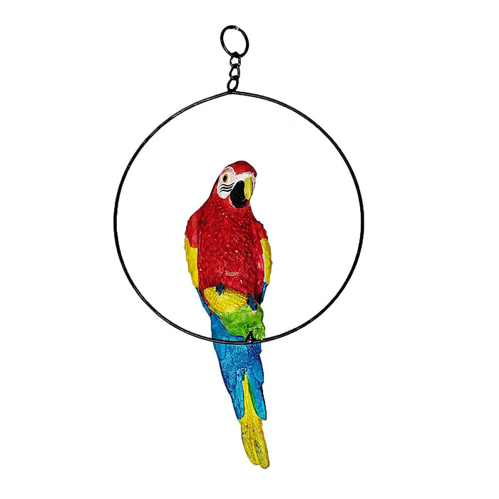 Big Parrot in Ring Statue for Home and Garden Decoration