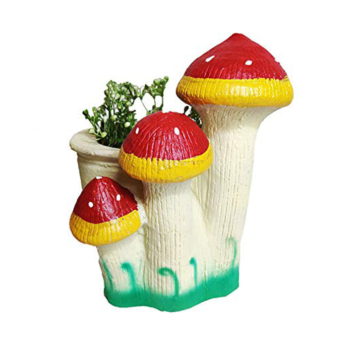 Mushroom Pot for Small Plants and Succulents (Red)