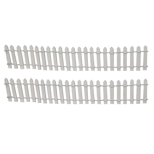 Miniature Toys: Set of 2 Mini Fence Long for Miniature Fairy Garden Toys in white - Wonderland Garden Arts and Craft