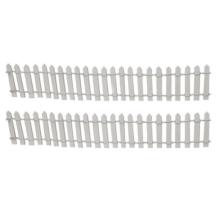 Miniature Toys: Set of 2 Mini Fence Long for Miniature Fairy Garden Toys in white - Wonderland Garden Arts and Craft