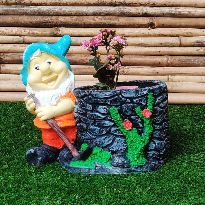 Gnome with Pot Planter for Balcony and Garden Decoration