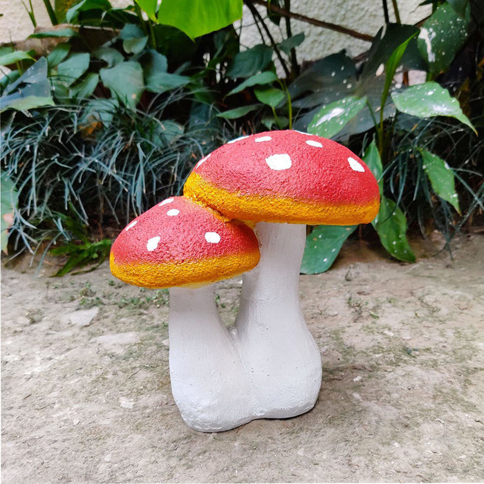 Mushroom Statue for Home, Balcony and Garden Decoration (Red)