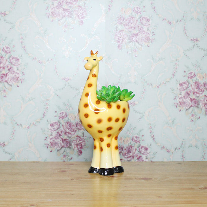 Big Giraffe Animal Planter pots for Home and Garden Decoration.
