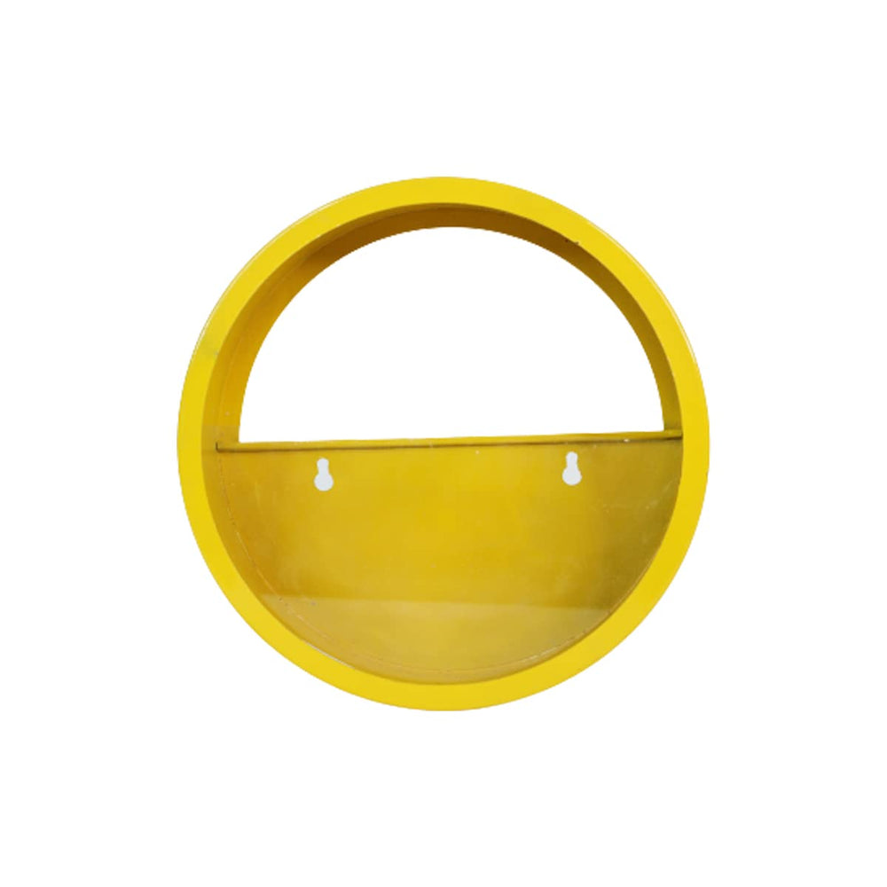 Small Yellow Wall Ring Planter with Glass Front