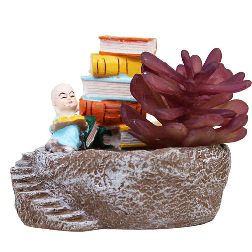 Monk & Books Succulent Pot for Home Decoration - Wonderland Garden Arts and Craft