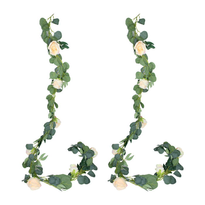 Wonderland Set of 2 Artificial Rose Flower String (Peach) for home and garden décor