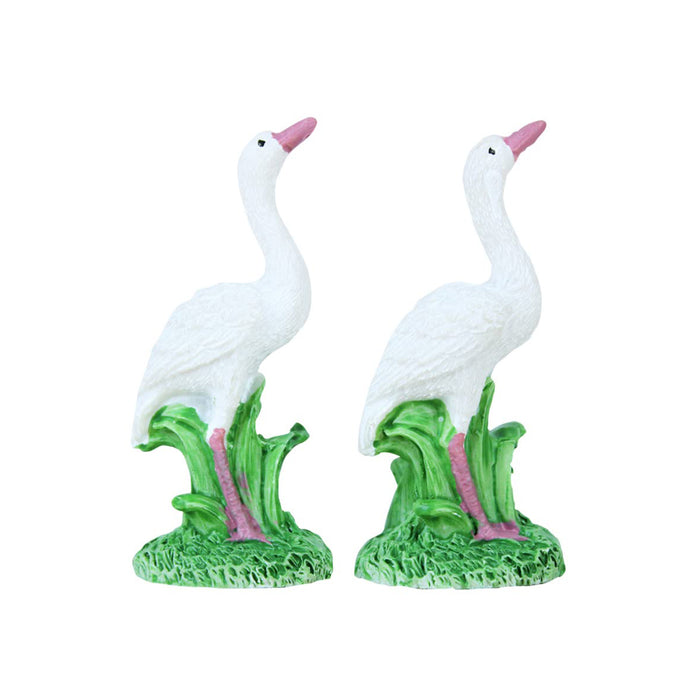 Set of 2 Crane Miniature Garden Decoration Accessories