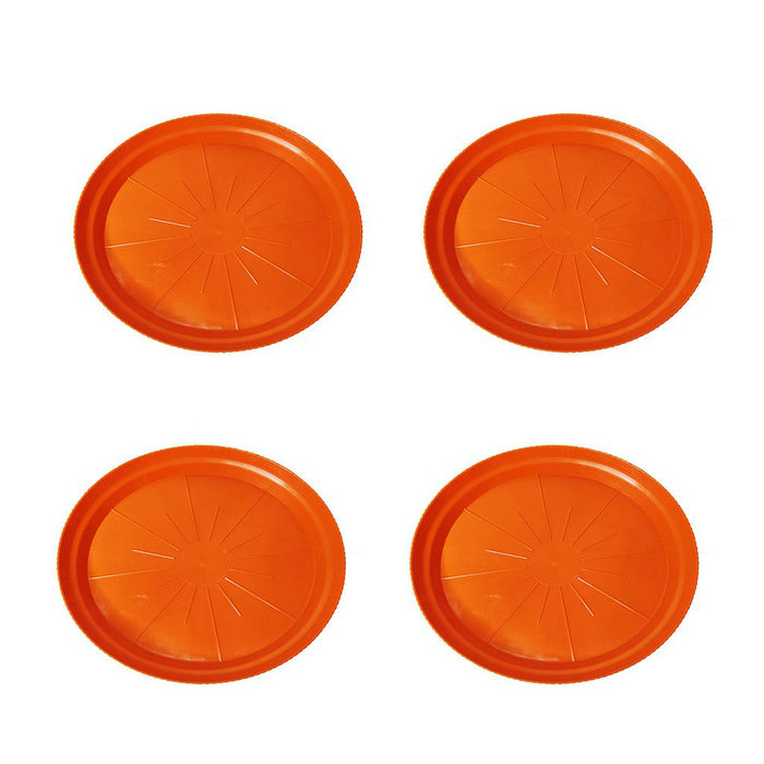 Plastic Plates : 12 inch Orange Plastic Plates for Planter (Set of 4)