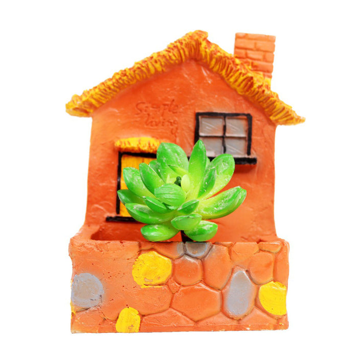 House Succulent Pot for Home and Balcony Decoration(Orange)