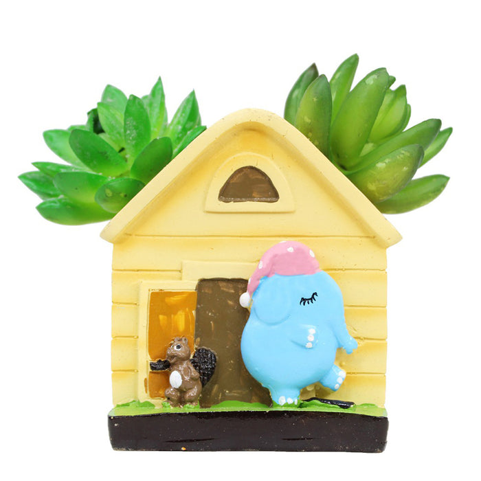 Elephant House Succulent Pot for Home Decoration - Wonderland Garden Arts and Craft