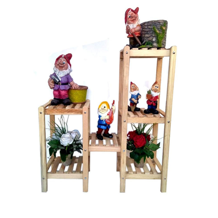Two Tower Wooden Plant Stand for Home,Garden & Balcony Decoration