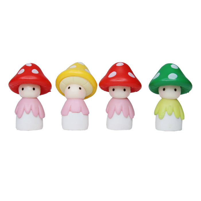 Miniature Toy : (4 Pc/Set) Mushroom Dolls for Bonsai Tray Gardening