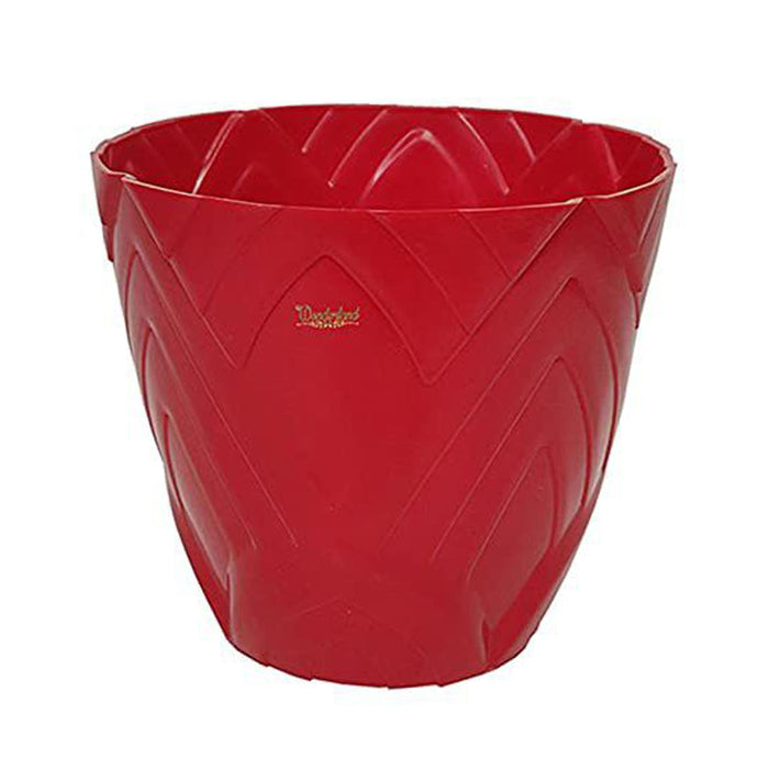 Single : Red Lotus 8 Inches PP/ PVC / High Quality Plastic Planter