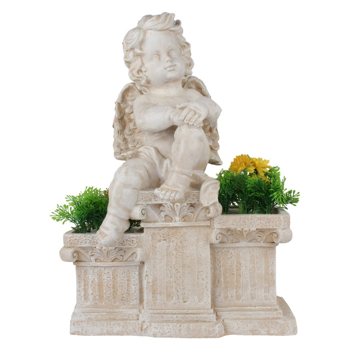 Angel with Two Pot Planter for Garden Decoration