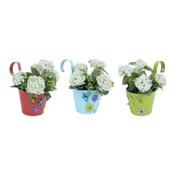 (Set of 3) Designer Flower Pot with hook for Home and Garden Decoration