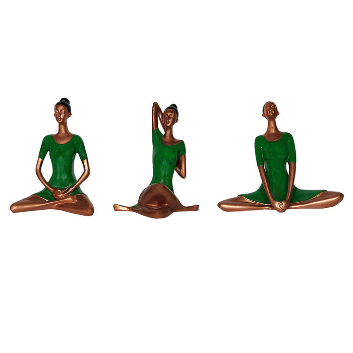 (Set of 3) Yoga Girls Statue for Home Decoration