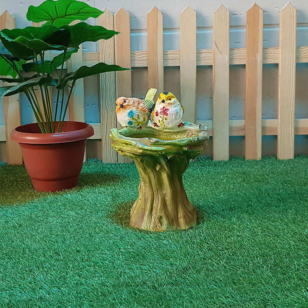 Bird Feeder with Two Birds & Stand