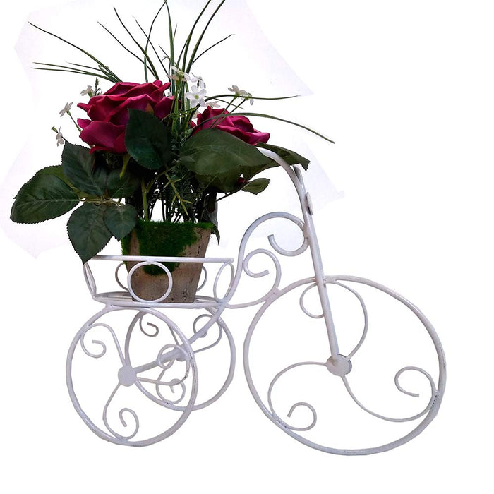 Single Basket Cycle Plant Stand for Home and Garden Decoration