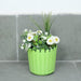 Plastic Round Fence Garden pots for Outdoor, Set of 5 (Multicolor) (Green) - Wonderland Garden Arts and Craft