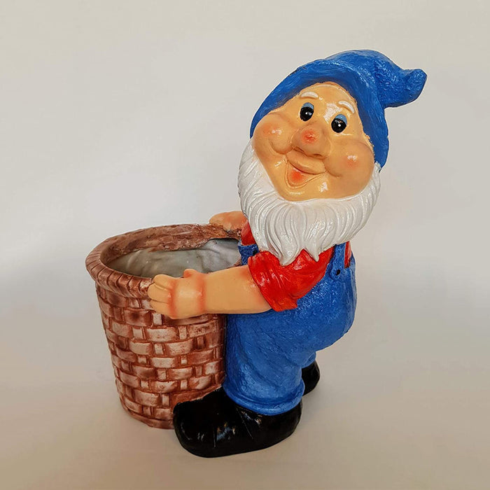 Gnome/Dwarf Planter Garden and Balcony Decoration (Blue Cap)