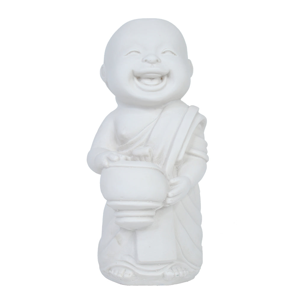 Big Monk Statue for Home and Garden Decoration (White)