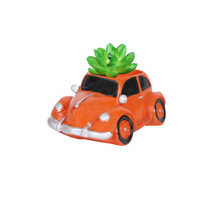 Car Succulent Pot for Home and Balcony Decoration (Dark Red)