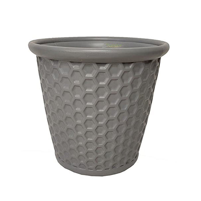 Single : Grey Honeycomb 12 Inches PP/ PVC / High Quality Plastic Planter