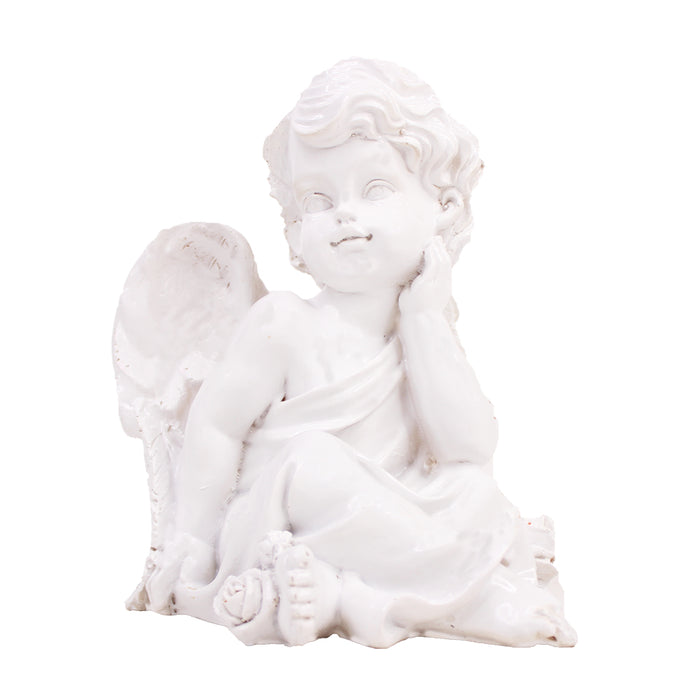Pure White Angel Showpiece for Home and Garden Decor