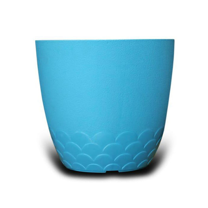 Designer Flora plastic pots for Outdoor (Set of 4) (Blue)