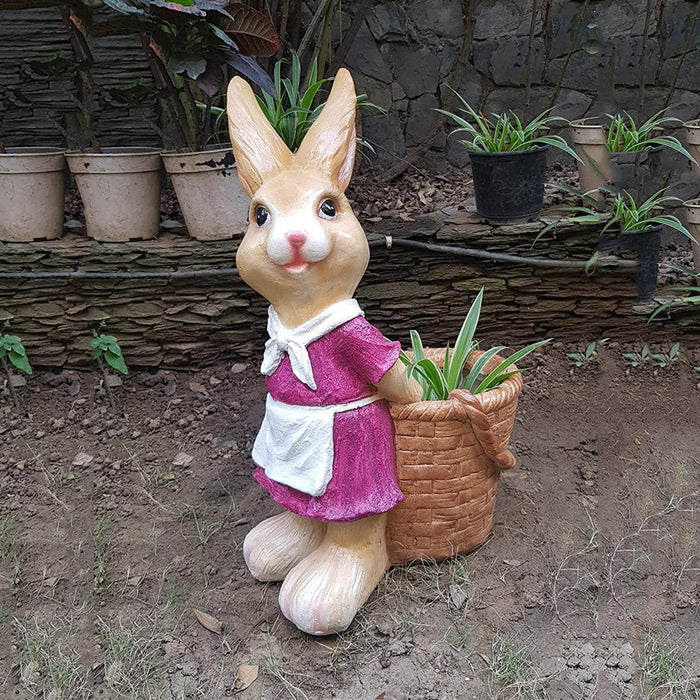 Big Bunny with Pot for Garden and Balcony Decoration