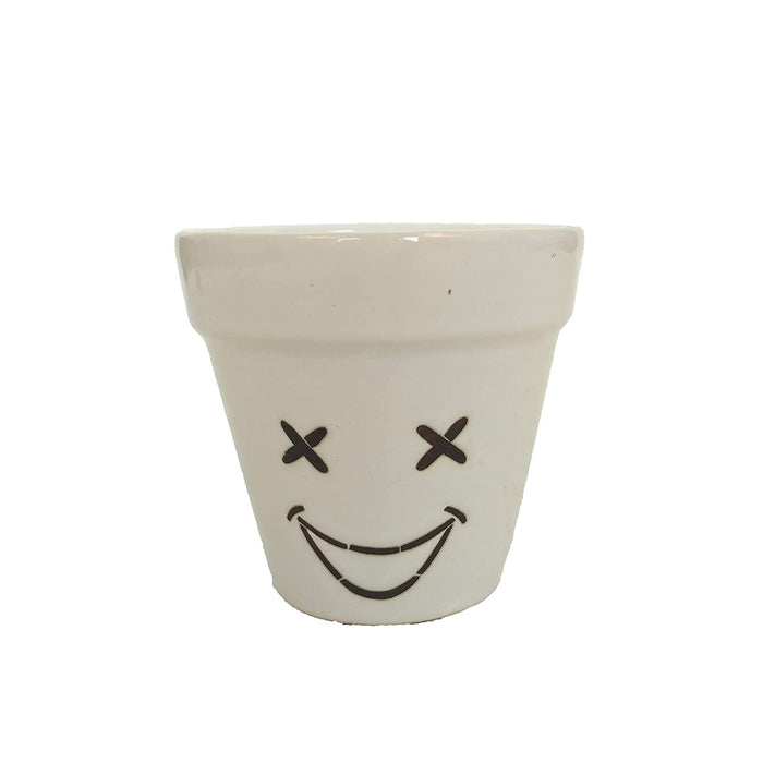 Face Smiley Shape Ceramic Pot for Home Decoration