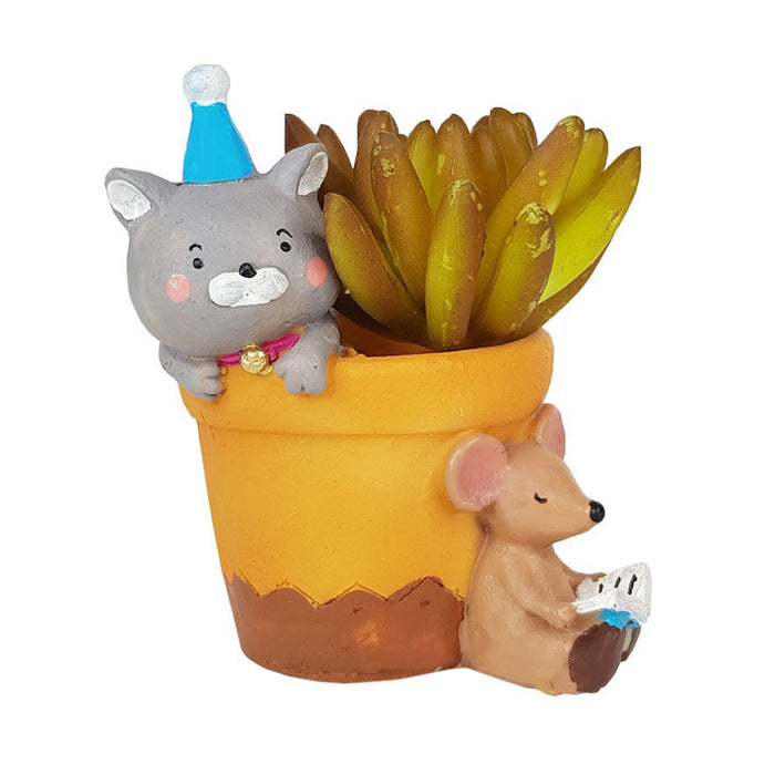 Cat & Mouse Succulent Pot for Home and Balcony Decoration