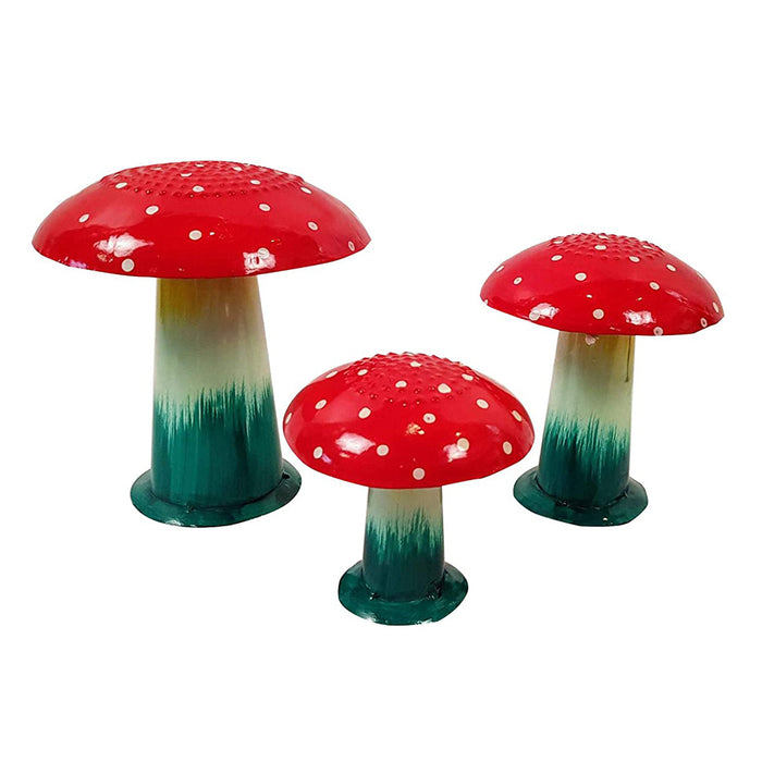 (Set of 3) Metal Mushroom for Garden Decoration