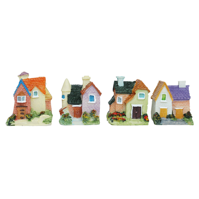 Miniature Toys - Wonderland Miniature Toys - Set of 4 Big Colourful Houses ( Fairy garden accessories)