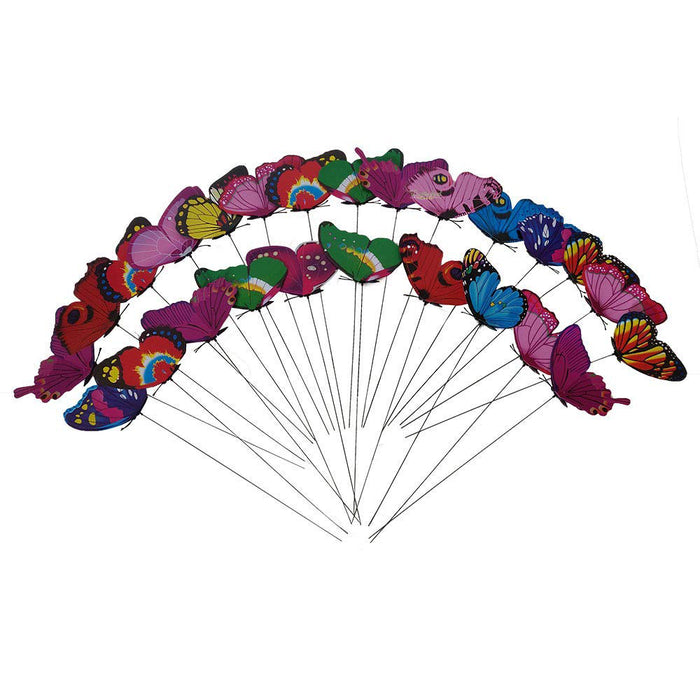 (Set of 25) Butterfly Stick (Assorted/Multi Designs and Colors)