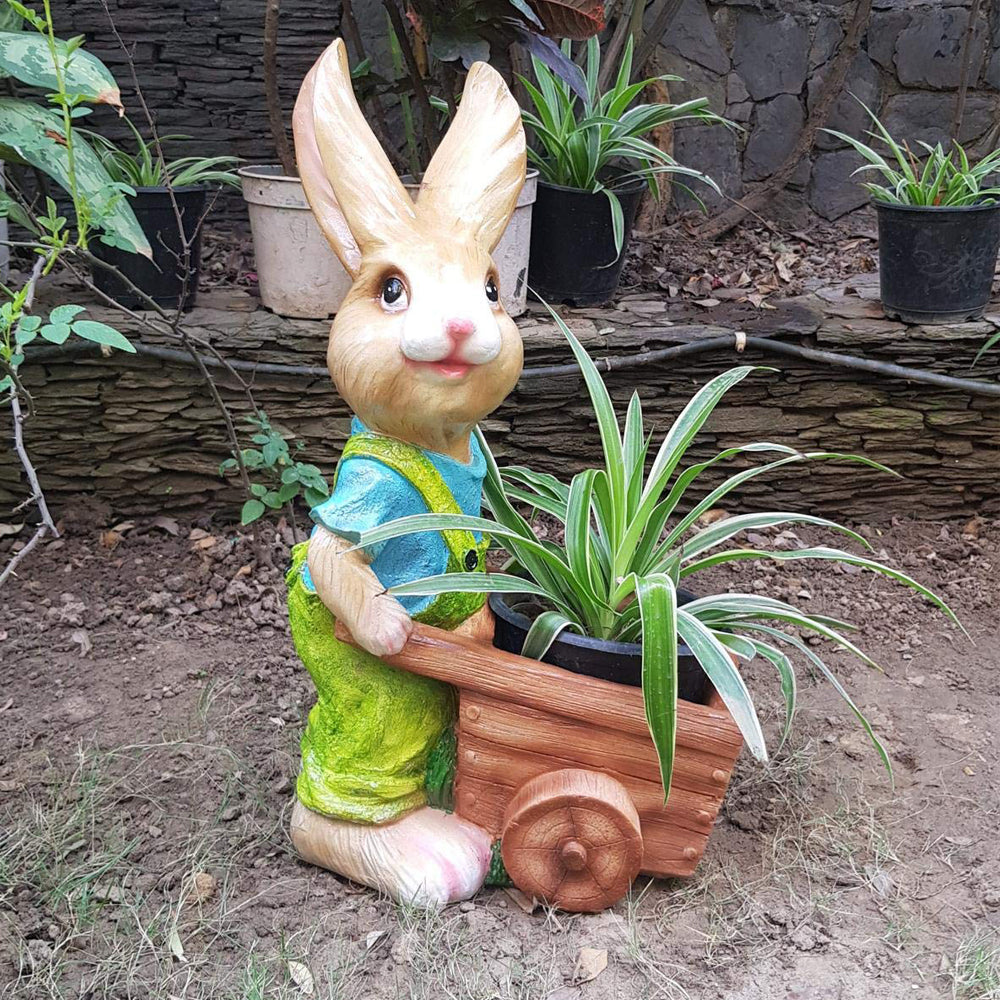 Girl Stone Planter for Balcony and Garden Decoration