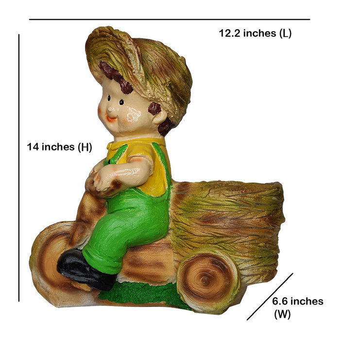 Attractive Boy on bike planter for Home & Garden Decoration