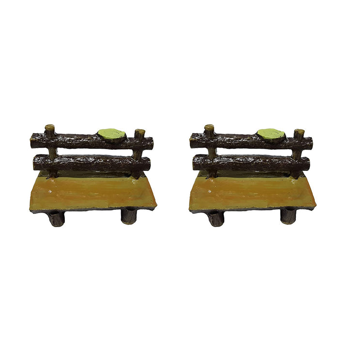 Miniature Toy : (Set of 2) Bench for Fairy Garden Accessories