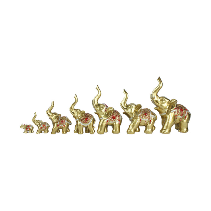 Set of 7 Elephant statues for showpiece for living room, drawing room, home decoration