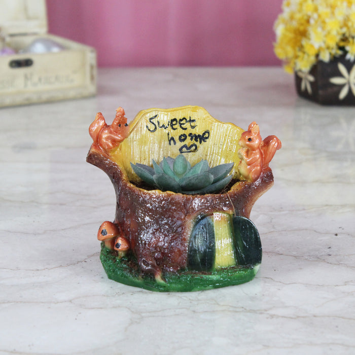 Wonderland Sweet home With squirrel succulent pot ( ideal for small plants)