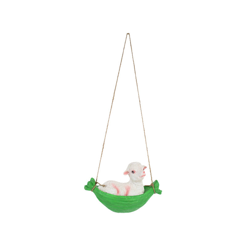 Hanging Lamb for garden decor-Green