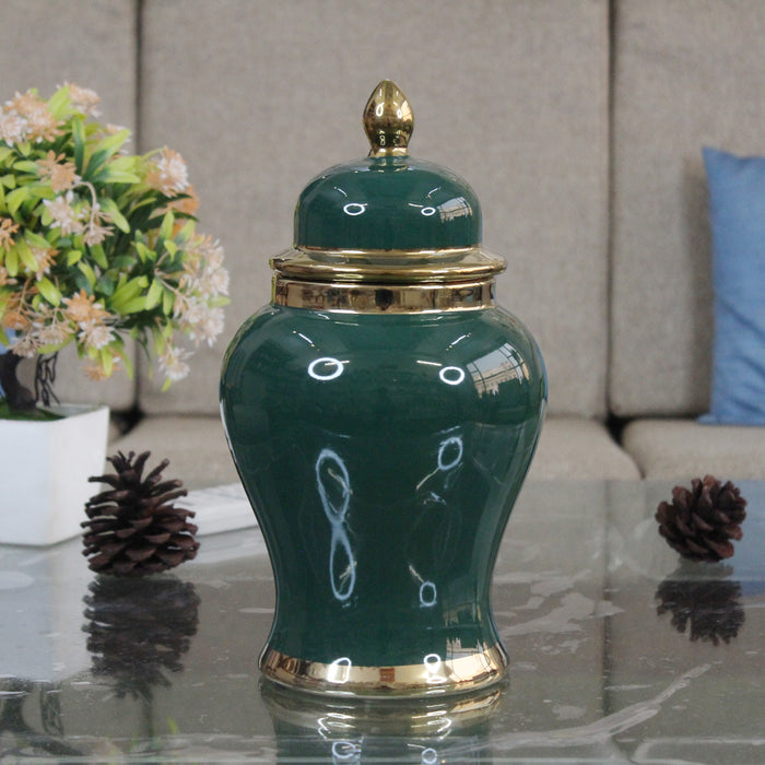 Green Gold Flower Vase-2