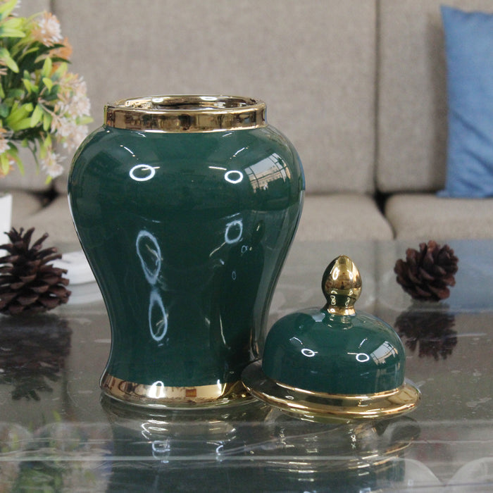 Green Gold Flower Vase-2