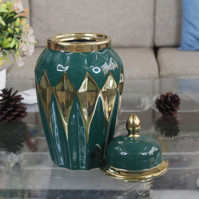 Green Gold Flower Vase-1