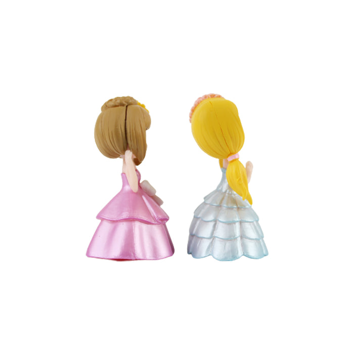 Wonderland Miniature toys Dressed Girls - Blue + Pink