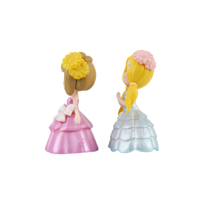 Wonderland Miniature toys Dressed Girls - Blue + Pink