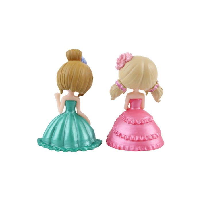 Wonderland  Miniature toys Dressed Girls - Green + Red