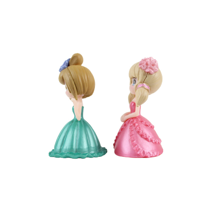 Wonderland  Miniature toys Dressed Girls - Green + Red